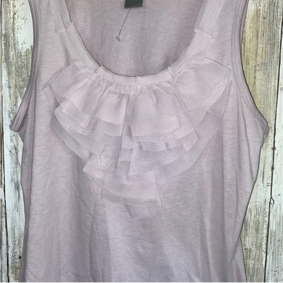 Ann Taylor Lavender Ruffle Front Tank - Picture 2 of 4